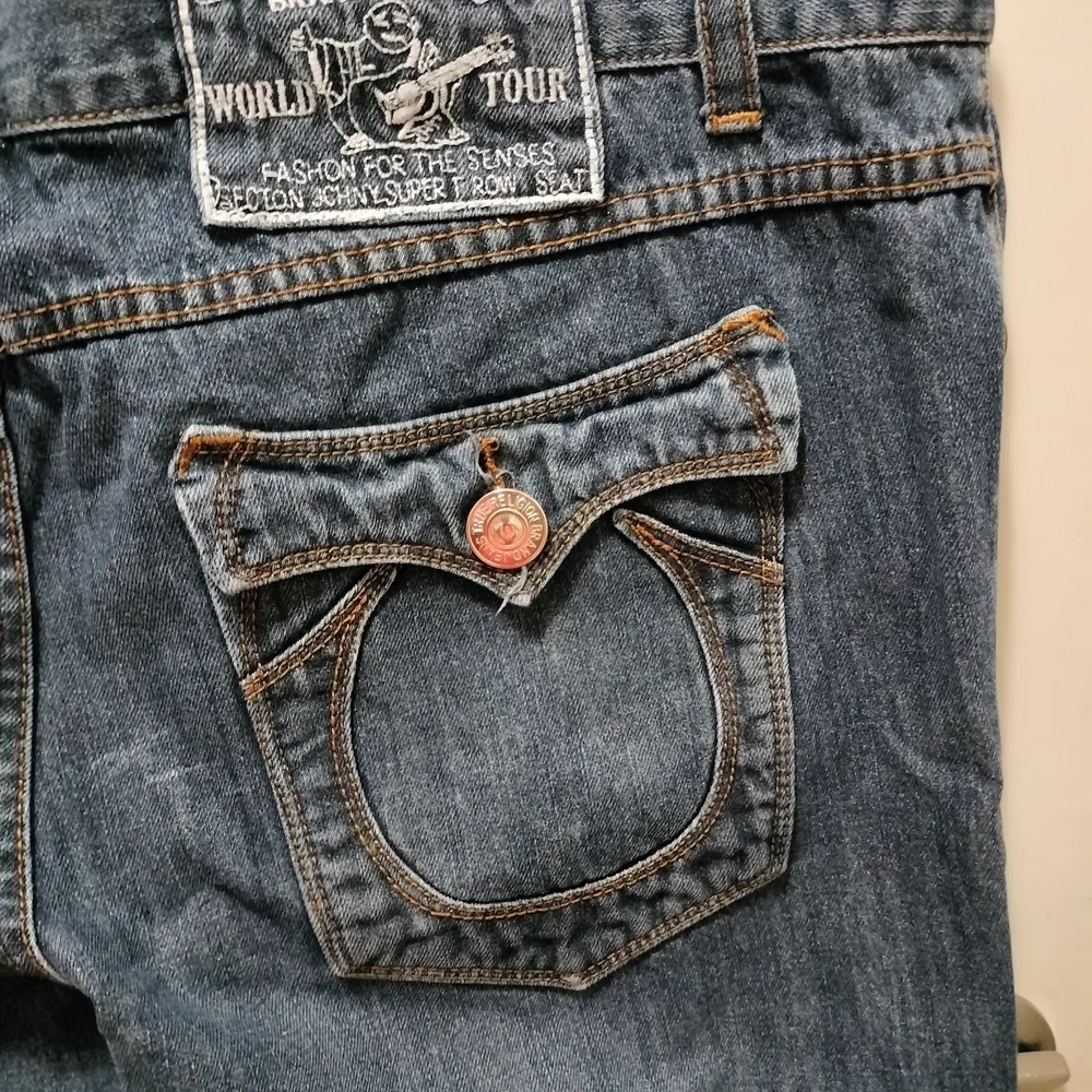 True Religion Johnny Super T Row Seat Dark Wash Jeans Men's Size 40 Vintage